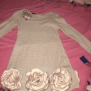 A cream pink flower dress